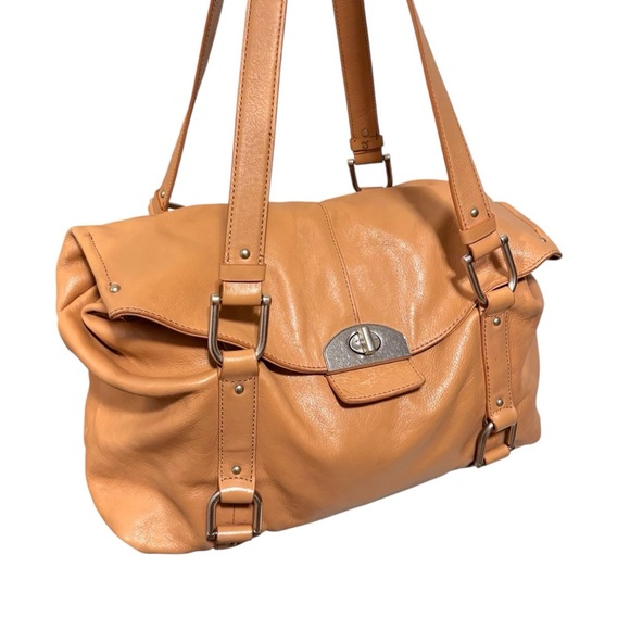 Banana Republic Caramel Tan Leather Slouchy Bohemian Shoulder Bag - Picture 1 of 13